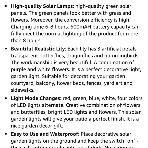 Anpro Outdoor Solar LED 2-pack of 3 Flowers Garden Lights Waterproof - Picture 6 of 16